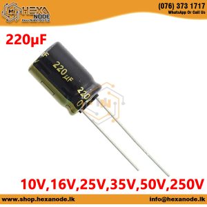 220µF / 220uf 10,16V,25V,35V,50V,250V Electrolytic Capacitor