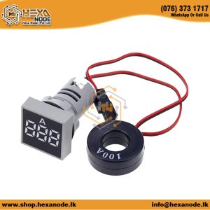 22mm Square Panel Mount Ampere Indicator With CT 0-100A