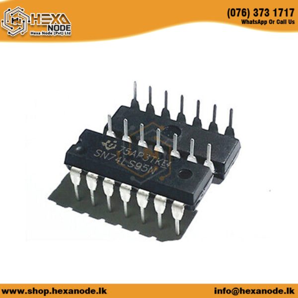 74LS95 DIP 4-Bit Shift Register, Parallel In, Parallel Out, Serial Input