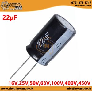 22µF / 22uf 16V,25V,50V,63V,100V,400V,450V Electrolytic Capacitor