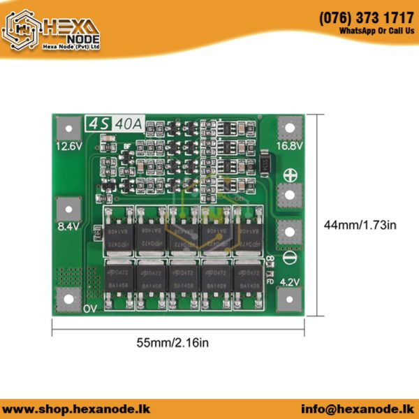 LI-ION 18650 4S 40A BMS Battery Protection Board 14.4V 14.8V 16.8V - Image 4