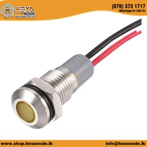 8MM Yellow 12V IP68 Panel Mount LED Indicator