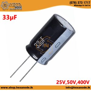 33µF / 33uf 25V,50V,400V Electrolytic Capacitor