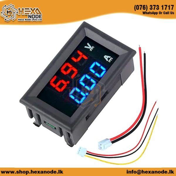 0-100VDC 10A Digital Voltmeter & Ammeter Dual Display