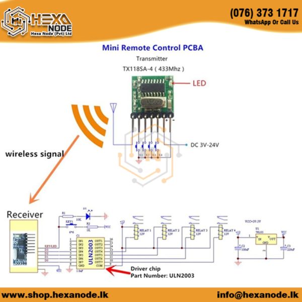 433MHz RF Transmitter And Receiver Module With 4 Channel Output - Image 4