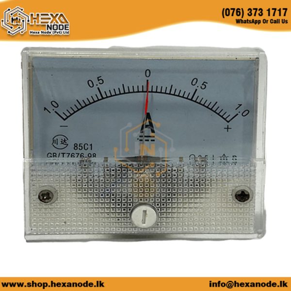 DC -+1A (Zero Center) Straight Through Connect Type Ammeter 85C1