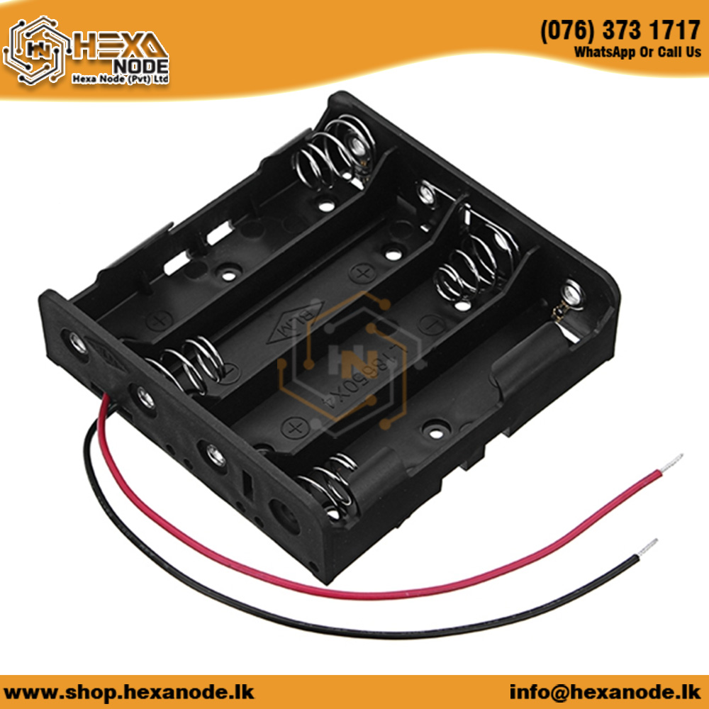 4 Way Wired Battery Holder for 18650 Batteries