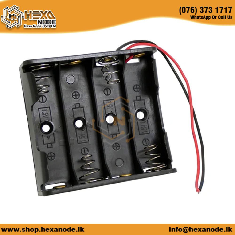 4 Way AA Wired Battery Holder