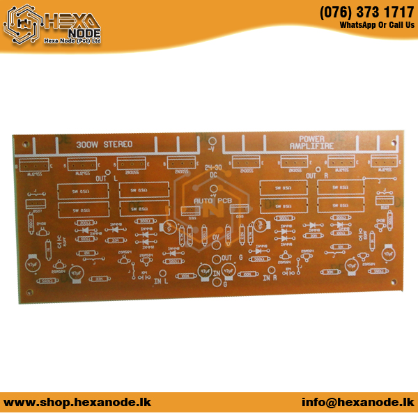 DIY 300W Stereo Transistor based Amplifier PCB - Without Components