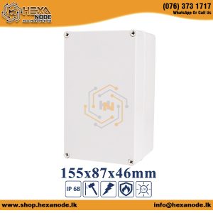 155x87x46mm IP68 Water & Dust Proof White Plastic Enclosure
